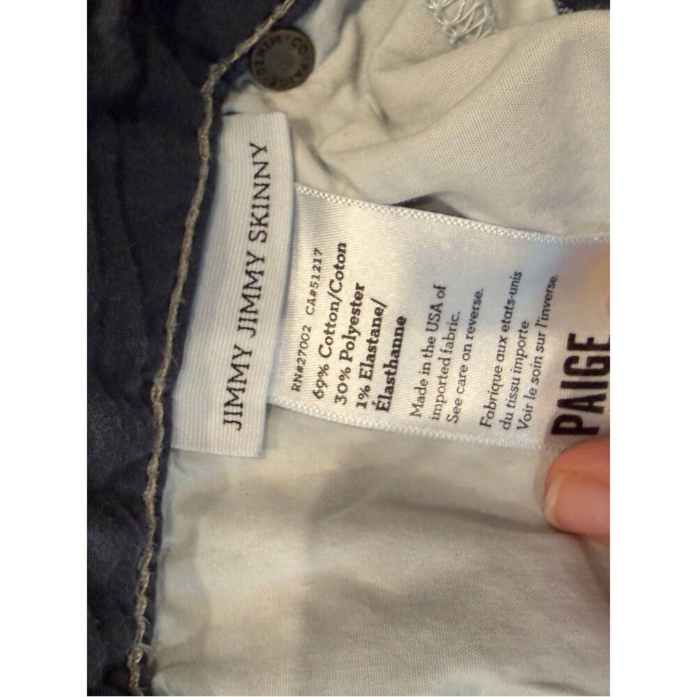PAIGE Dark Blue Jimmy Jimmy Skinny Jeans - Picture 4 of 5